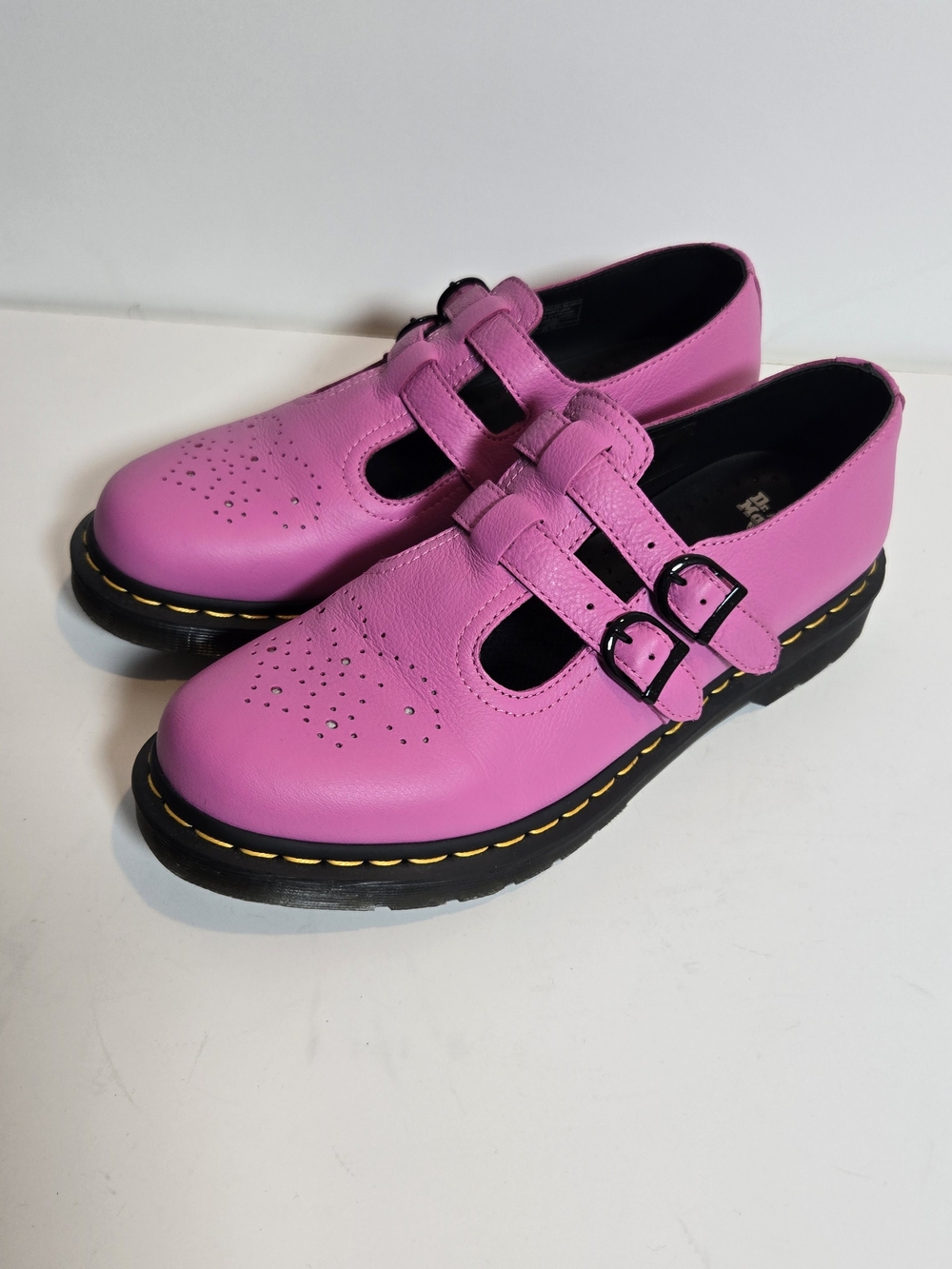 Dr. Martens Hot Pink Mary Jane Shoes with Black Interior